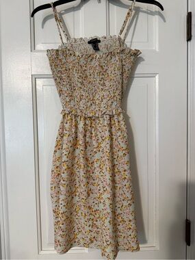 Floral Smocked Sundress in mint and Yellow